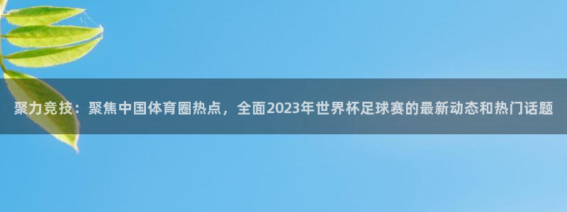 好博体育app下载最新版安装：聚力竞技：聚焦中国体育圈热点，